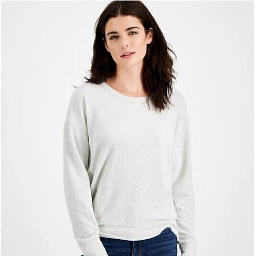 New HIPPIE ROSE Juniors' Cutout Back Knit Top white Heather grey S, M, L